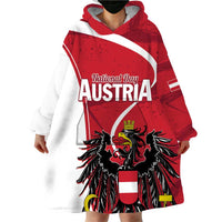 Personalized Austria National Day Wearable Blanket Hoodie Republik Osterreich Black Eagle - Wonder Print Shop
