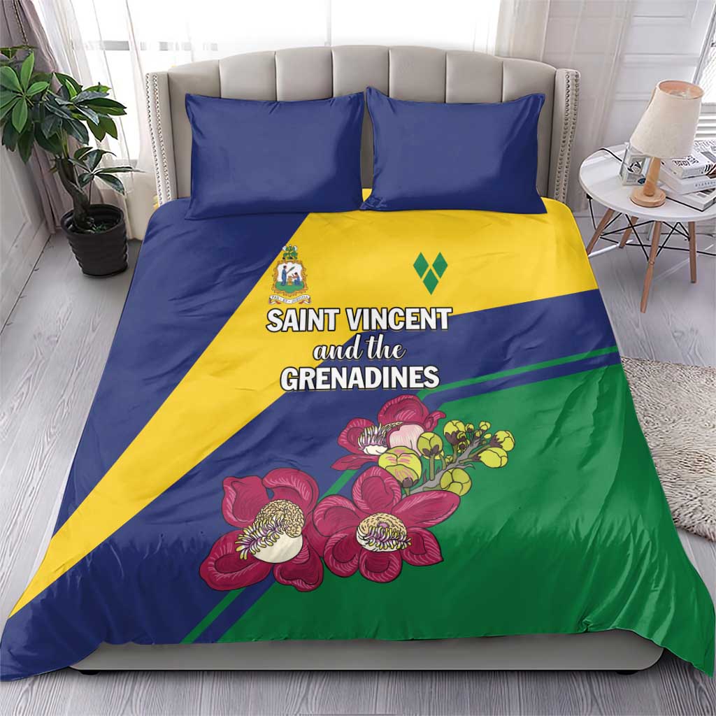 Saint Vincent and the Grenadines Bedding Set Pax et Justitia Cannonball Flower - Wonder Print Shop