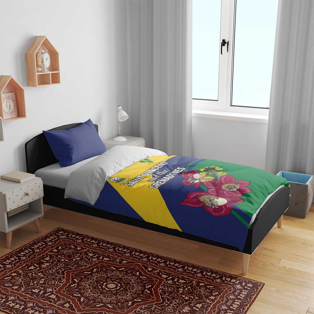 Saint Vincent and the Grenadines Bedding Set Pax et Justitia Cannonball Flower - Wonder Print Shop