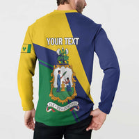 Personalized Saint Vincent and the Grenadines Button Sweatshirt Pax et Justitia Cannonball Flower - Wonder Print Shop