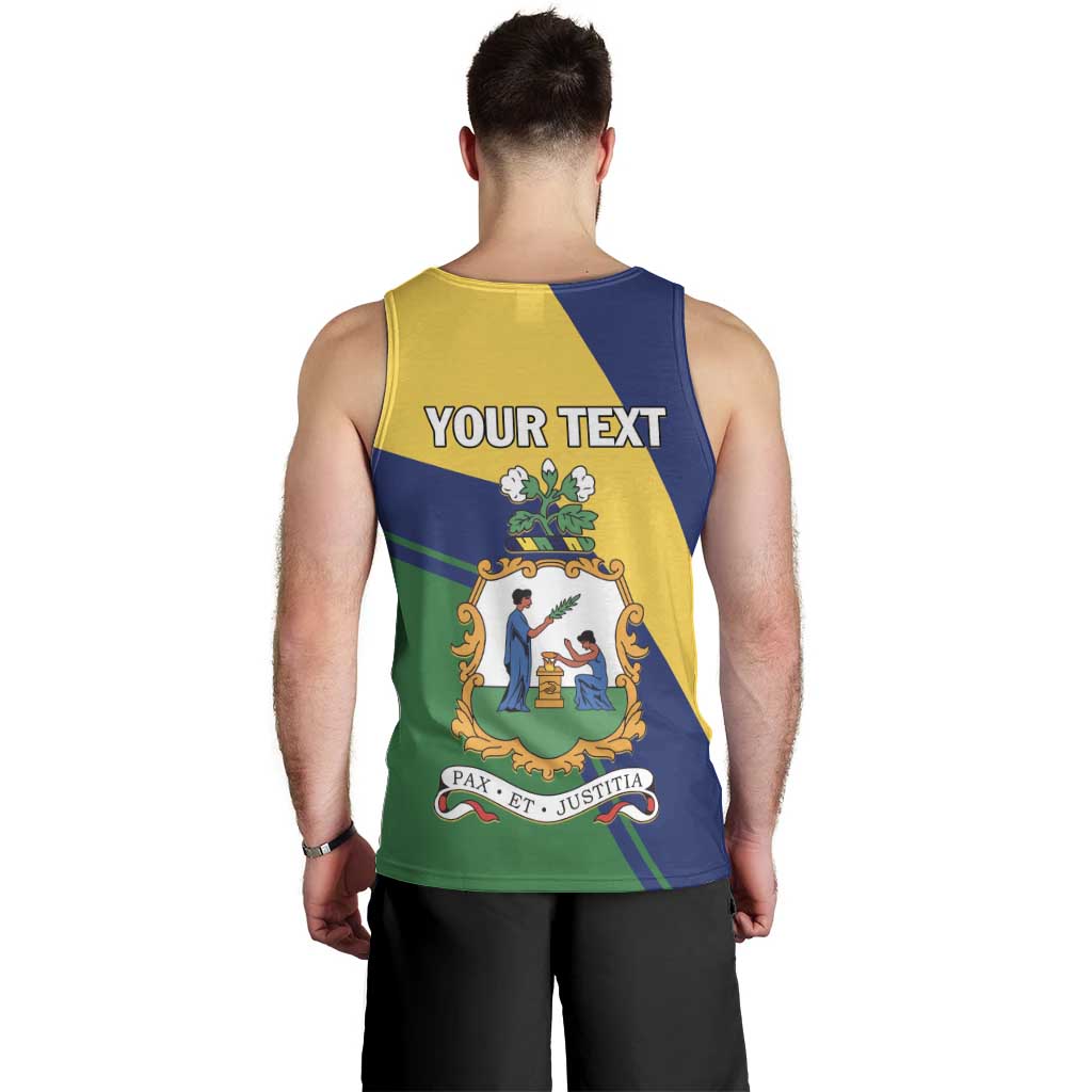 Personalized Saint Vincent and the Grenadines Men Tank Top Pax et Justitia Cannonball Flower - Wonder Print Shop
