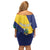 Personalized Saint Vincent and the Grenadines Off Shoulder Short Dress Pax et Justitia Cannonball Flower - Wonder Print Shop