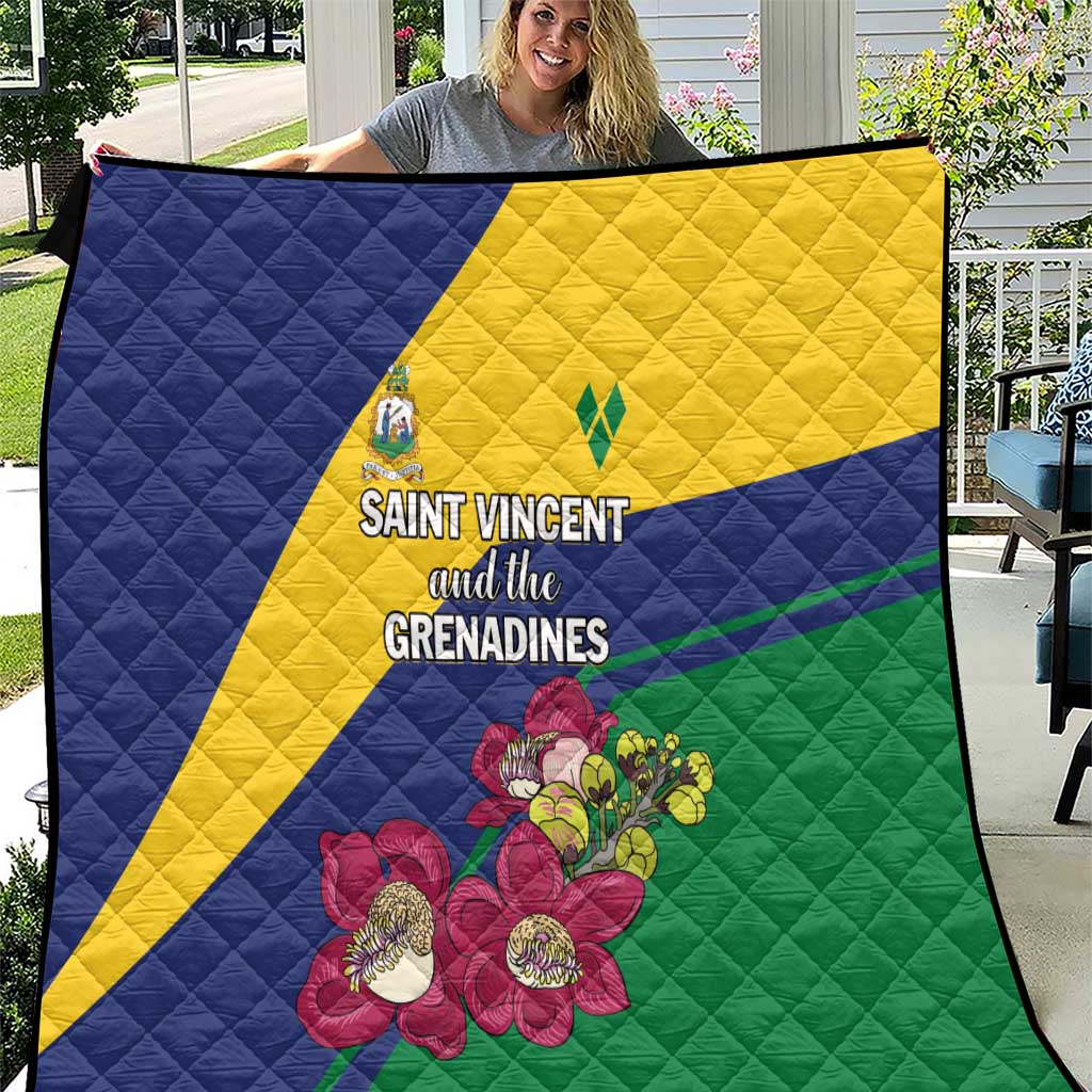 Saint Vincent and the Grenadines Quilt Pax et Justitia Cannonball Flower - Wonder Print Shop