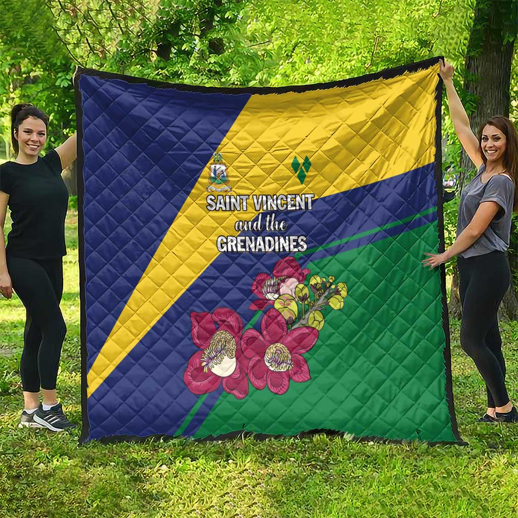 Saint Vincent and the Grenadines Quilt Pax et Justitia Cannonball Flower - Wonder Print Shop