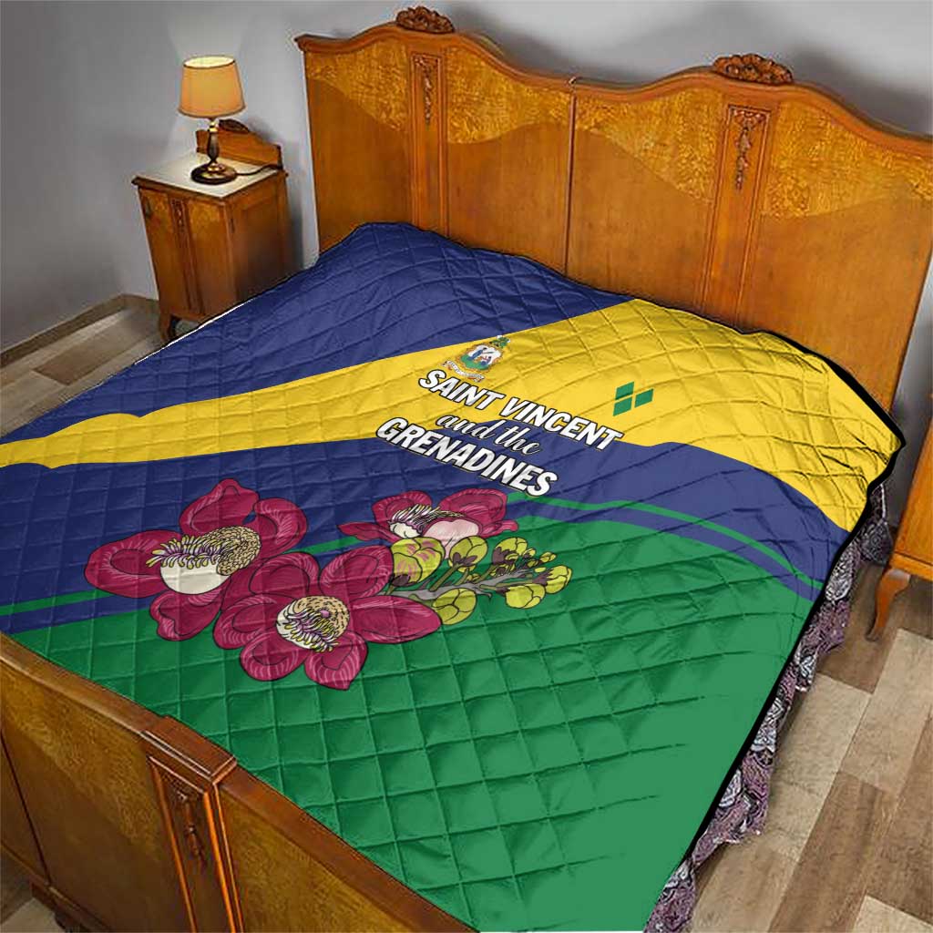 Saint Vincent and the Grenadines Quilt Pax et Justitia Cannonball Flower - Wonder Print Shop