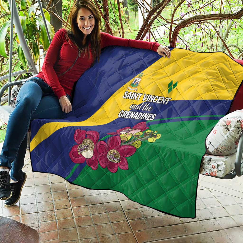 Saint Vincent and the Grenadines Quilt Pax et Justitia Cannonball Flower - Wonder Print Shop