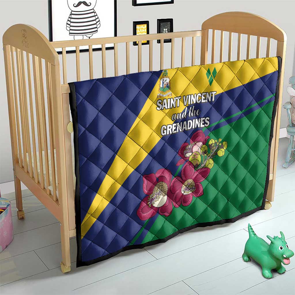 Saint Vincent and the Grenadines Quilt Pax et Justitia Cannonball Flower - Wonder Print Shop