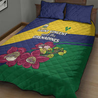 Saint Vincent and the Grenadines Quilt Bed Set Pax et Justitia Cannonball Flower - Wonder Print Shop