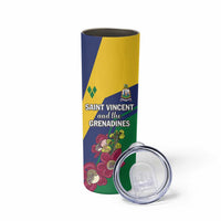 Personalized Saint Vincent and the Grenadines Skinny Tumbler Pax et Justitia Cannonball Flower - Wonder Print Shop