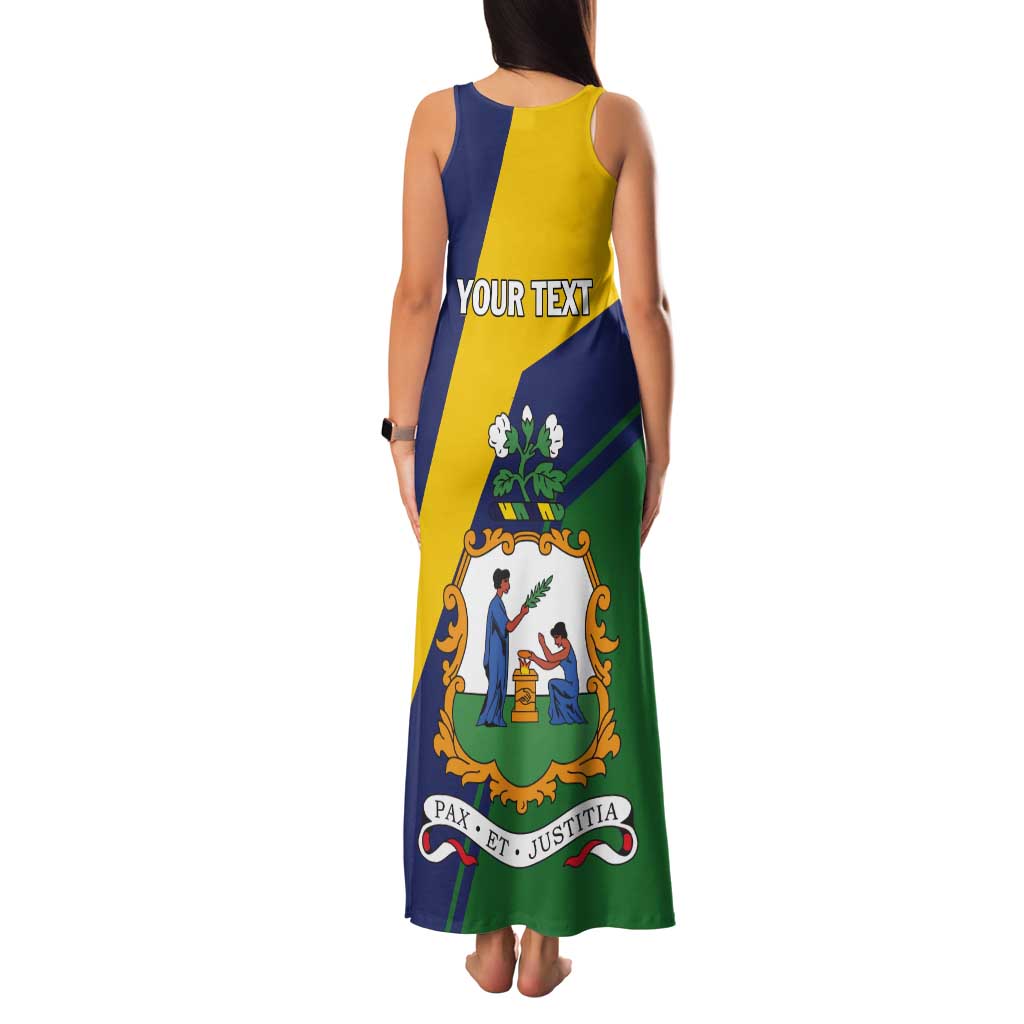 Personalized Saint Vincent and the Grenadines Tank Maxi Dress Pax et Justitia Cannonball Flower - Wonder Print Shop