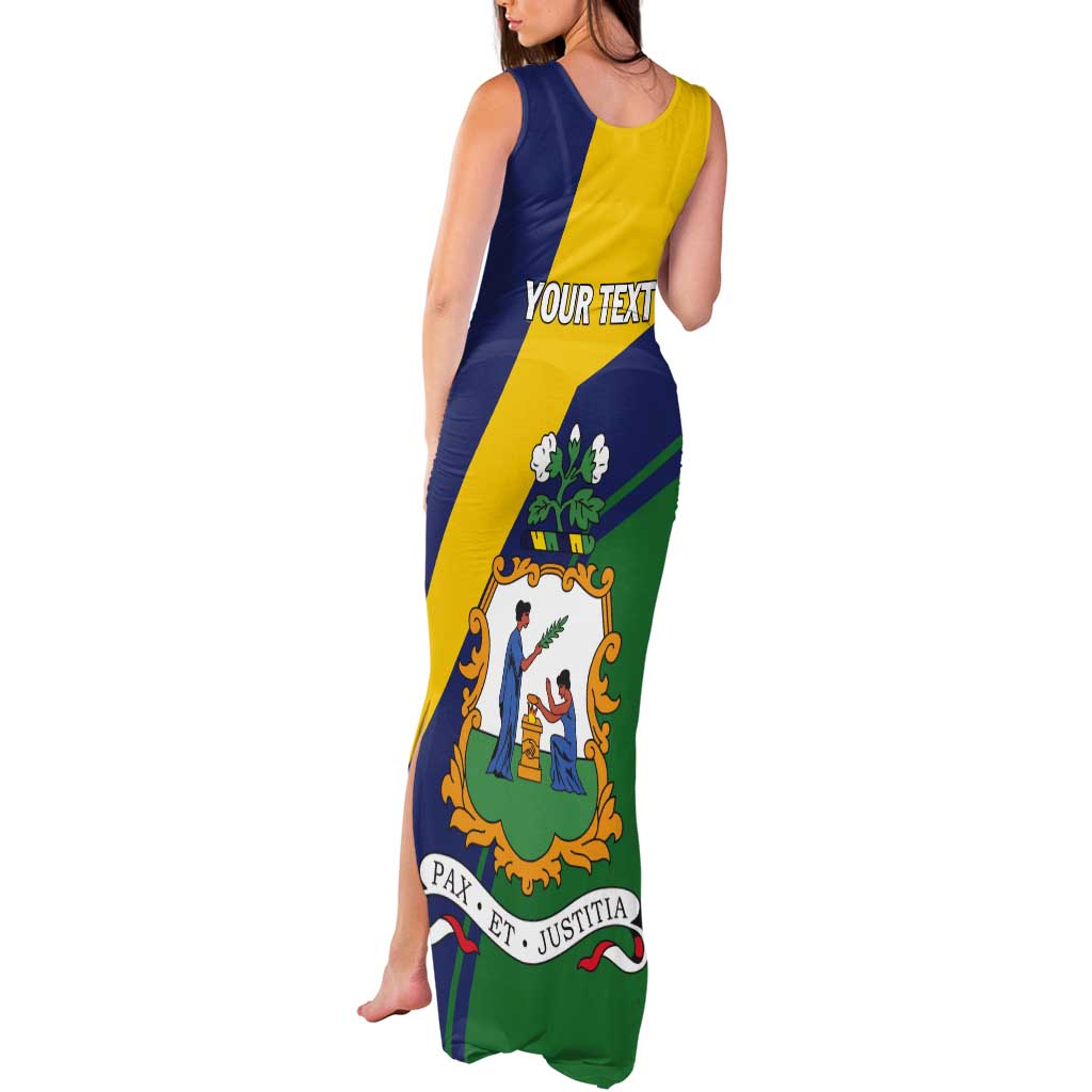 Personalized Saint Vincent and the Grenadines Tank Maxi Dress Pax et Justitia Cannonball Flower - Wonder Print Shop