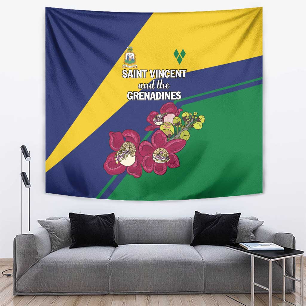 Saint Vincent and the Grenadines Tapestry Pax et Justitia Cannonball Flower - Wonder Print Shop