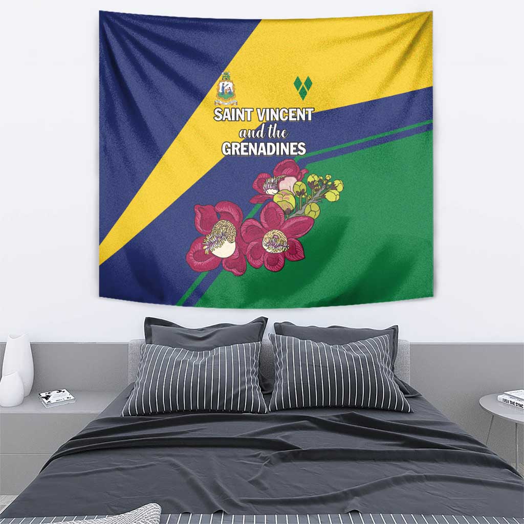 Saint Vincent and the Grenadines Tapestry Pax et Justitia Cannonball Flower - Wonder Print Shop