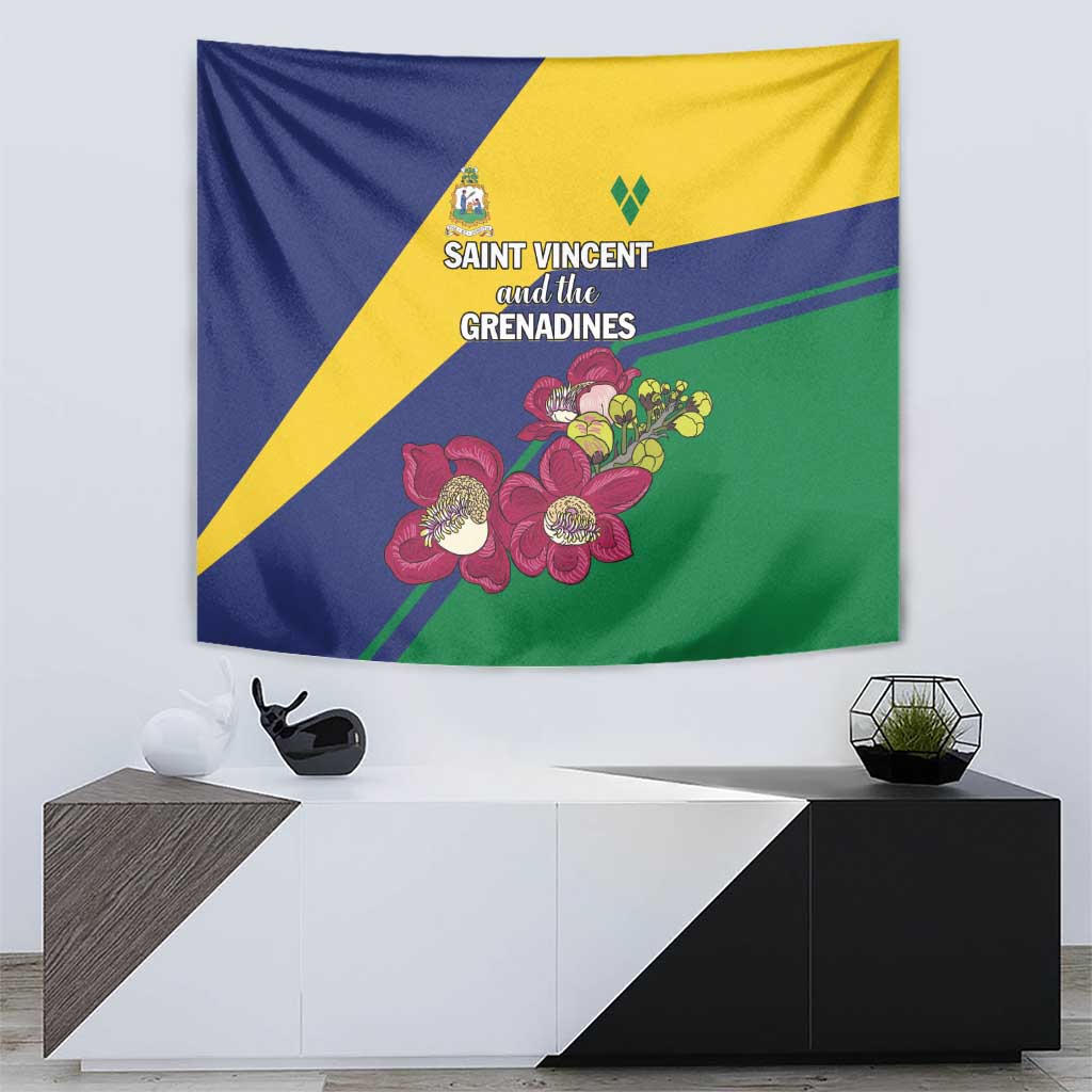 Saint Vincent and the Grenadines Tapestry Pax et Justitia Cannonball Flower - Wonder Print Shop