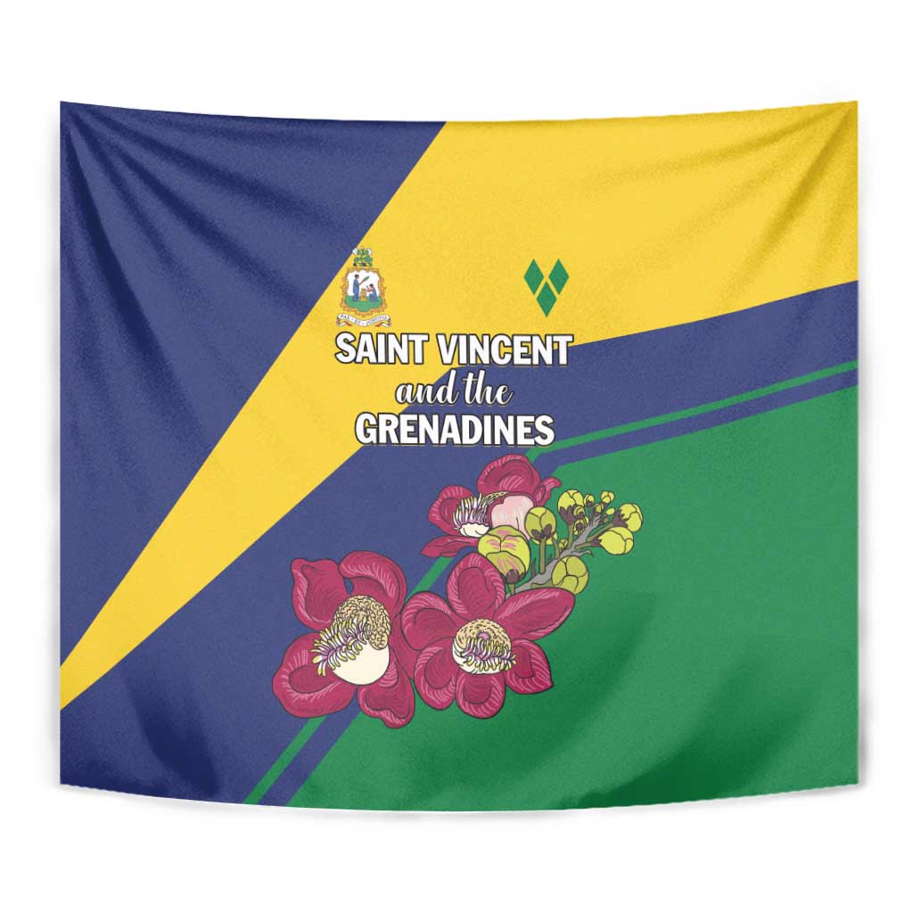 Saint Vincent and the Grenadines Tapestry Pax et Justitia Cannonball Flower - Wonder Print Shop