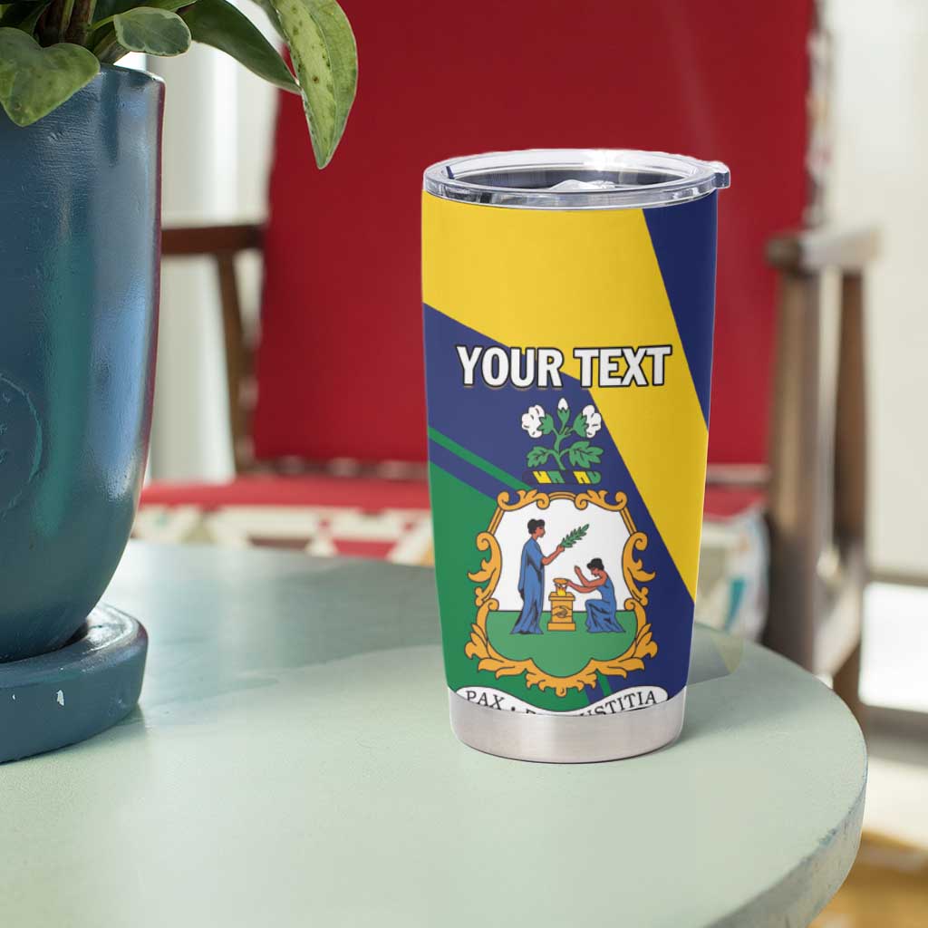 Personalized Saint Vincent and the Grenadines Tumbler Cup Pax et Justitia Cannonball Flower - Wonder Print Shop