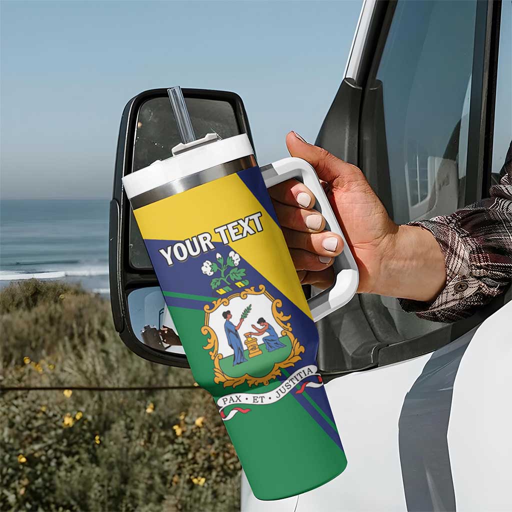 Personalized Saint Vincent and the Grenadines Tumbler With Handle Pax et Justitia Cannonball Flower - Wonder Print Shop
