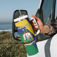 Personalized Saint Vincent and the Grenadines Tumbler With Handle Pax et Justitia Cannonball Flower - Wonder Print Shop