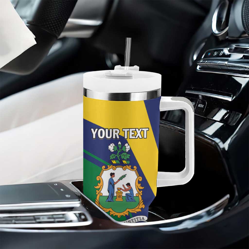 Personalized Saint Vincent and the Grenadines Tumbler With Handle Pax et Justitia Cannonball Flower - Wonder Print Shop