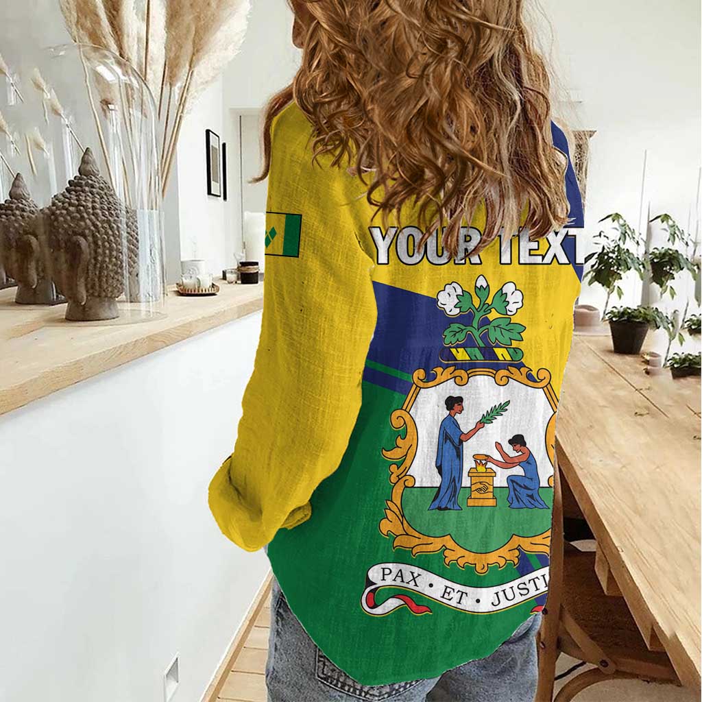 Personalized Saint Vincent and the Grenadines Women Casual Shirt Pax et Justitia Cannonball Flower - Wonder Print Shop
