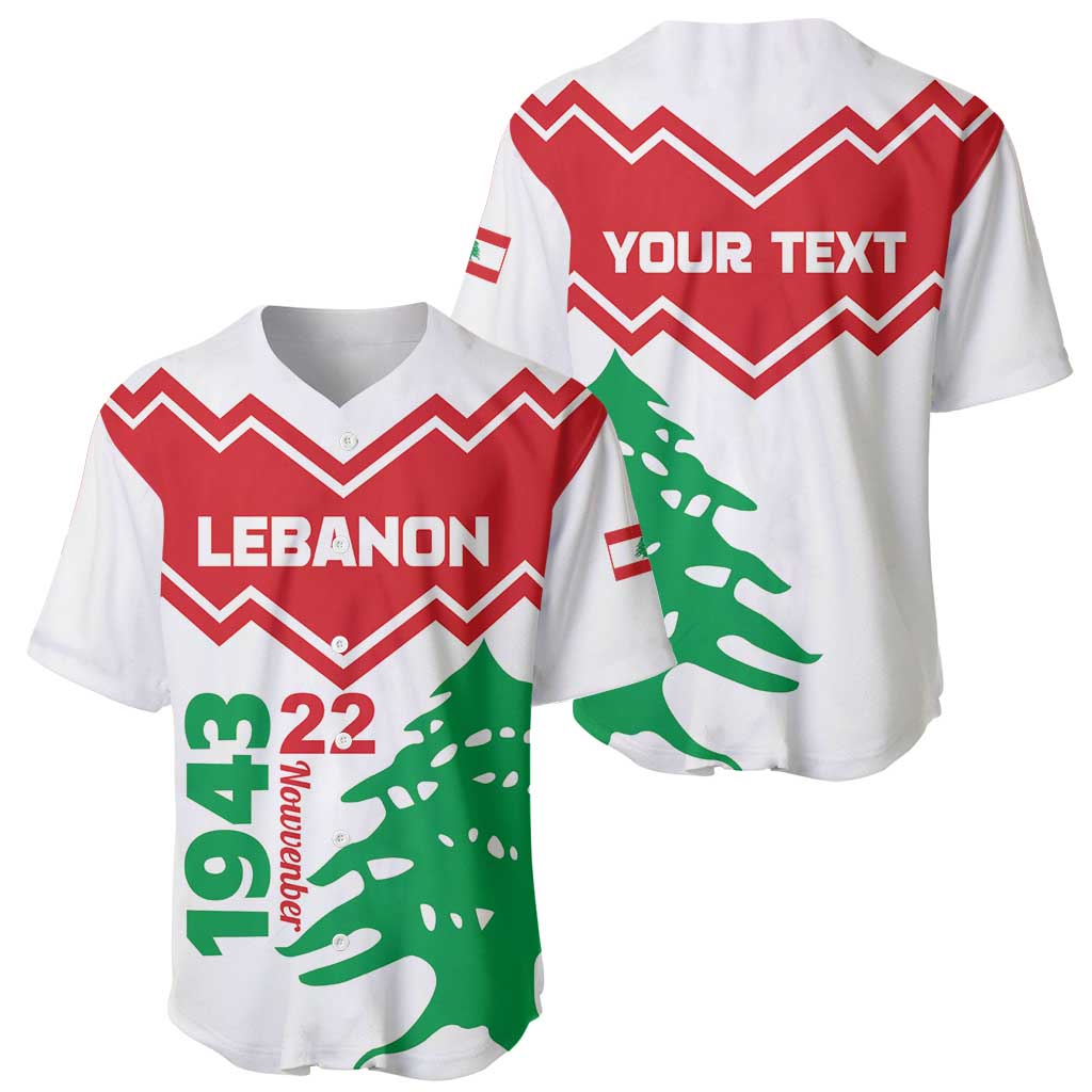 Personalized Lebanon Independence Day Baseball Jersey Cedrus libani - Wonder Print Shop