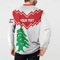 Personalized Lebanon Independence Day Button Sweatshirt Cedrus libani - Wonder Print Shop