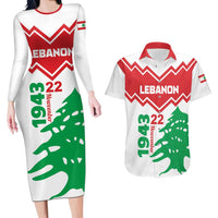 Personalized Lebanon Independence Day Couples Matching Long Sleeve Bodycon Dress and Hawaiian Shirt Cedrus libani - Wonder Print Shop