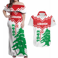 Personalized Lebanon Independence Day Couples Matching Off Shoulder Maxi Dress and Hawaiian Shirt Cedrus libani - Wonder Print Shop