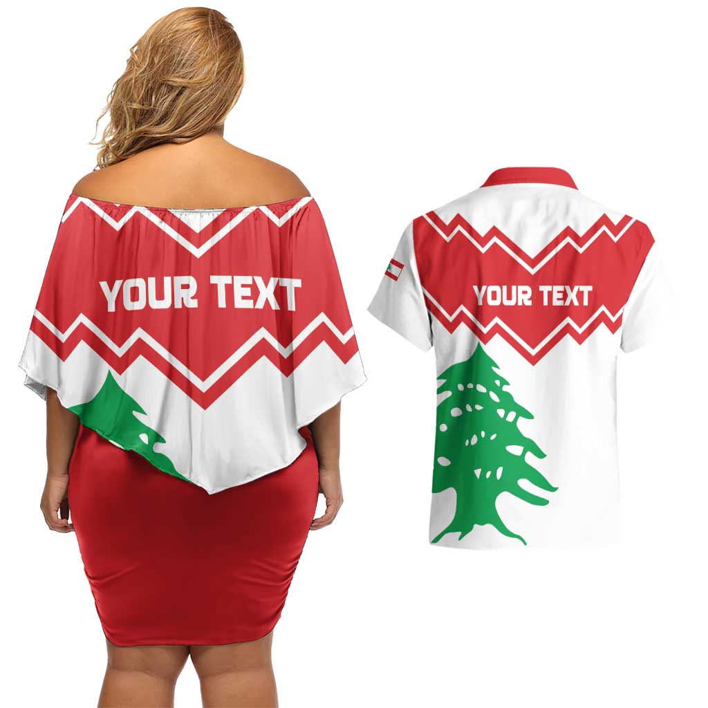 Personalized Lebanon Independence Day Couples Matching Off Shoulder Short Dress and Hawaiian Shirt Cedrus libani - Wonder Print Shop