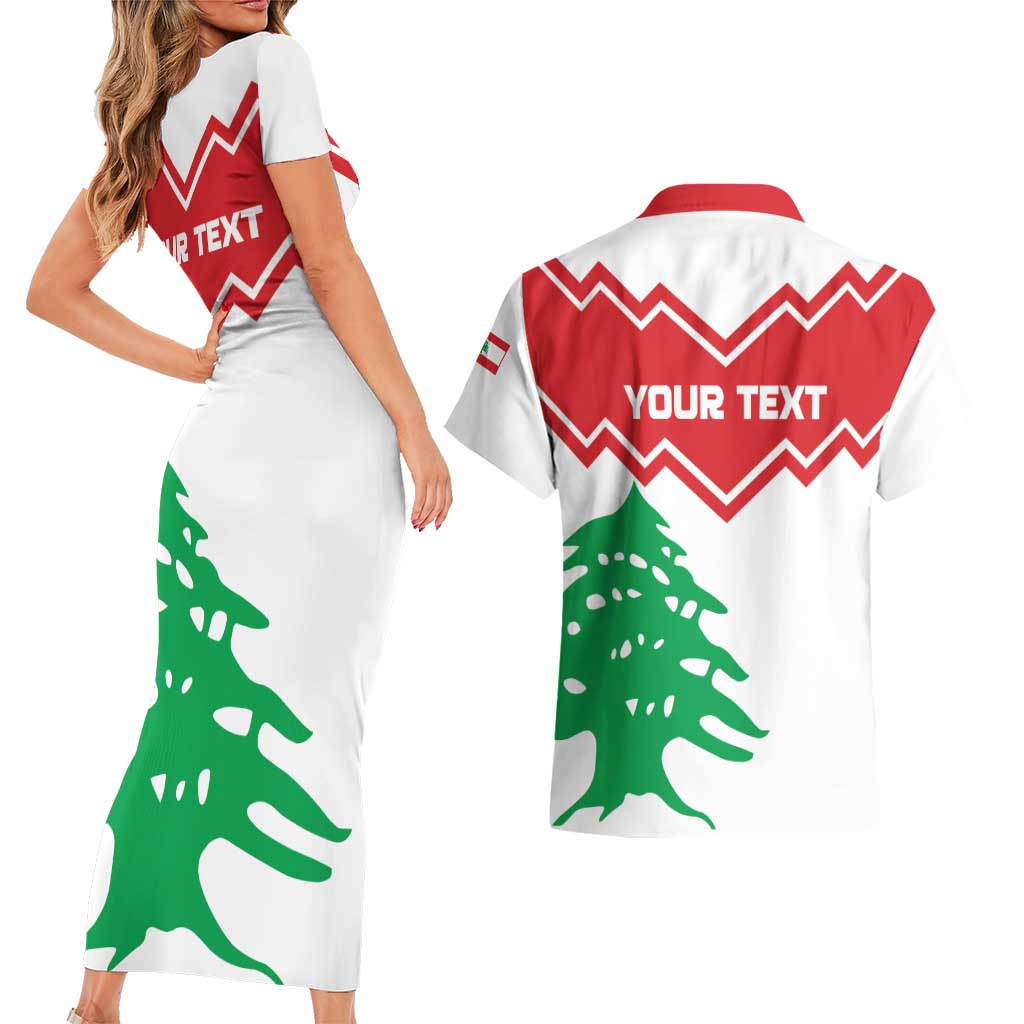 Personalized Lebanon Independence Day Couples Matching Short Sleeve Bodycon Dress and Hawaiian Shirt Cedrus libani - Wonder Print Shop