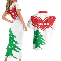Personalized Lebanon Independence Day Couples Matching Short Sleeve Bodycon Dress and Hawaiian Shirt Cedrus libani - Wonder Print Shop