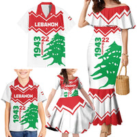 Personalized Lebanon Independence Day Family Matching Mermaid Dress and Hawaiian Shirt Cedrus libani - Wonder Print Shop