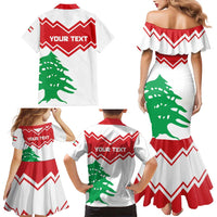 Personalized Lebanon Independence Day Family Matching Mermaid Dress and Hawaiian Shirt Cedrus libani - Wonder Print Shop