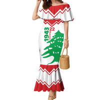 Personalized Lebanon Independence Day Family Matching Mermaid Dress and Hawaiian Shirt Cedrus libani - Wonder Print Shop