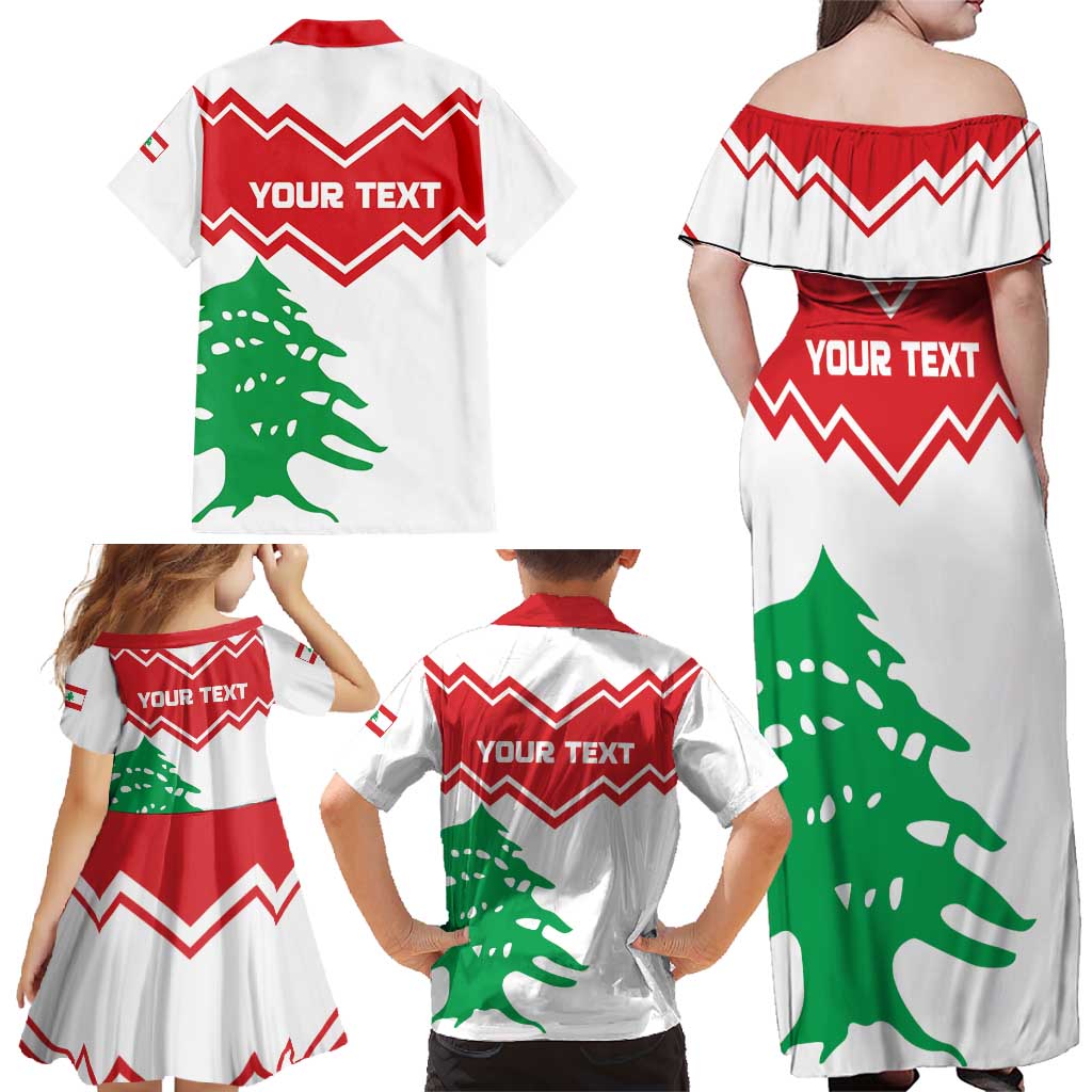 Personalized Lebanon Independence Day Family Matching Off Shoulder Maxi Dress and Hawaiian Shirt Cedrus libani - Wonder Print Shop