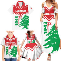 Personalized Lebanon Independence Day Family Matching Summer Maxi Dress and Hawaiian Shirt Cedrus libani - Wonder Print Shop