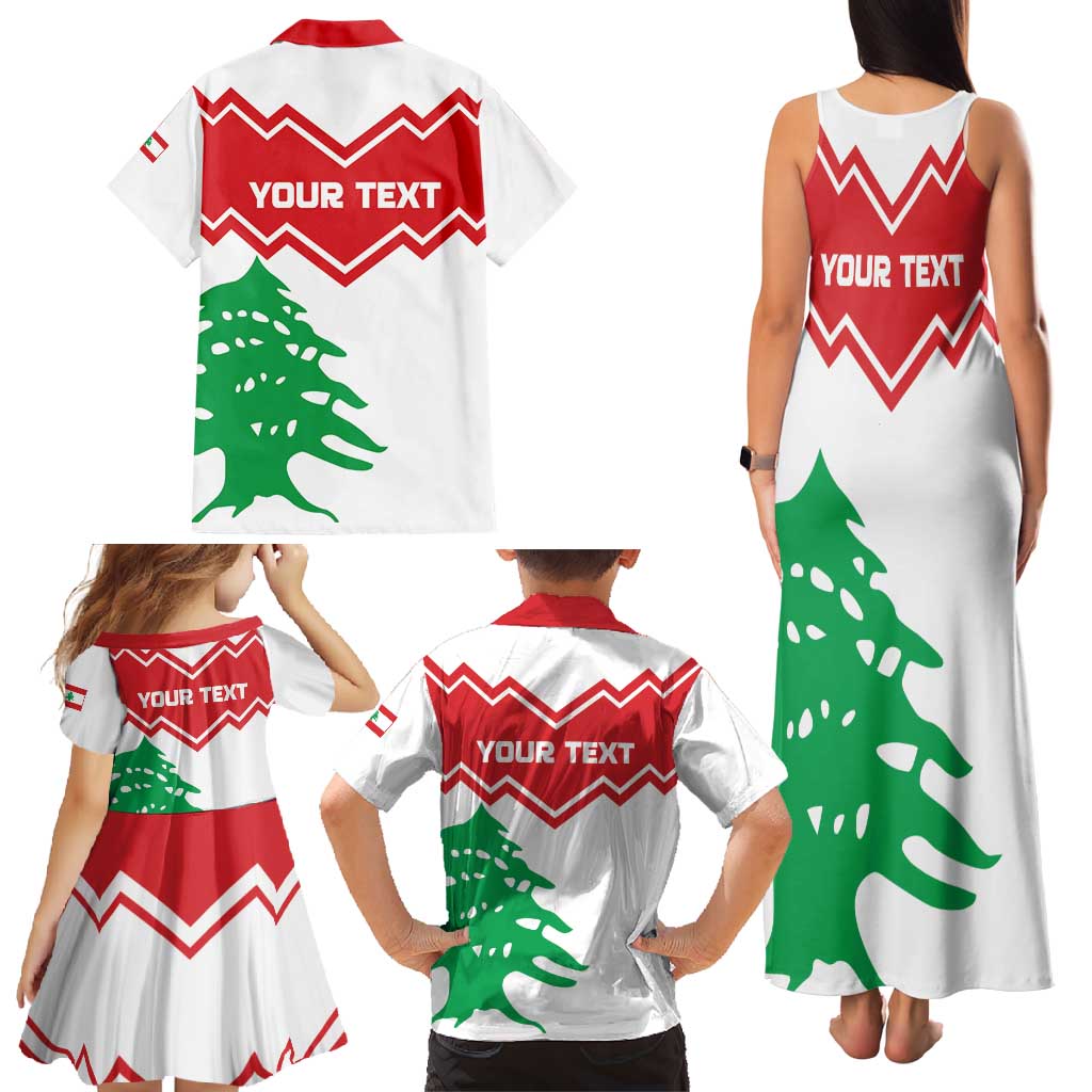 Personalized Lebanon Independence Day Family Matching Tank Maxi Dress and Hawaiian Shirt Cedrus libani - Wonder Print Shop