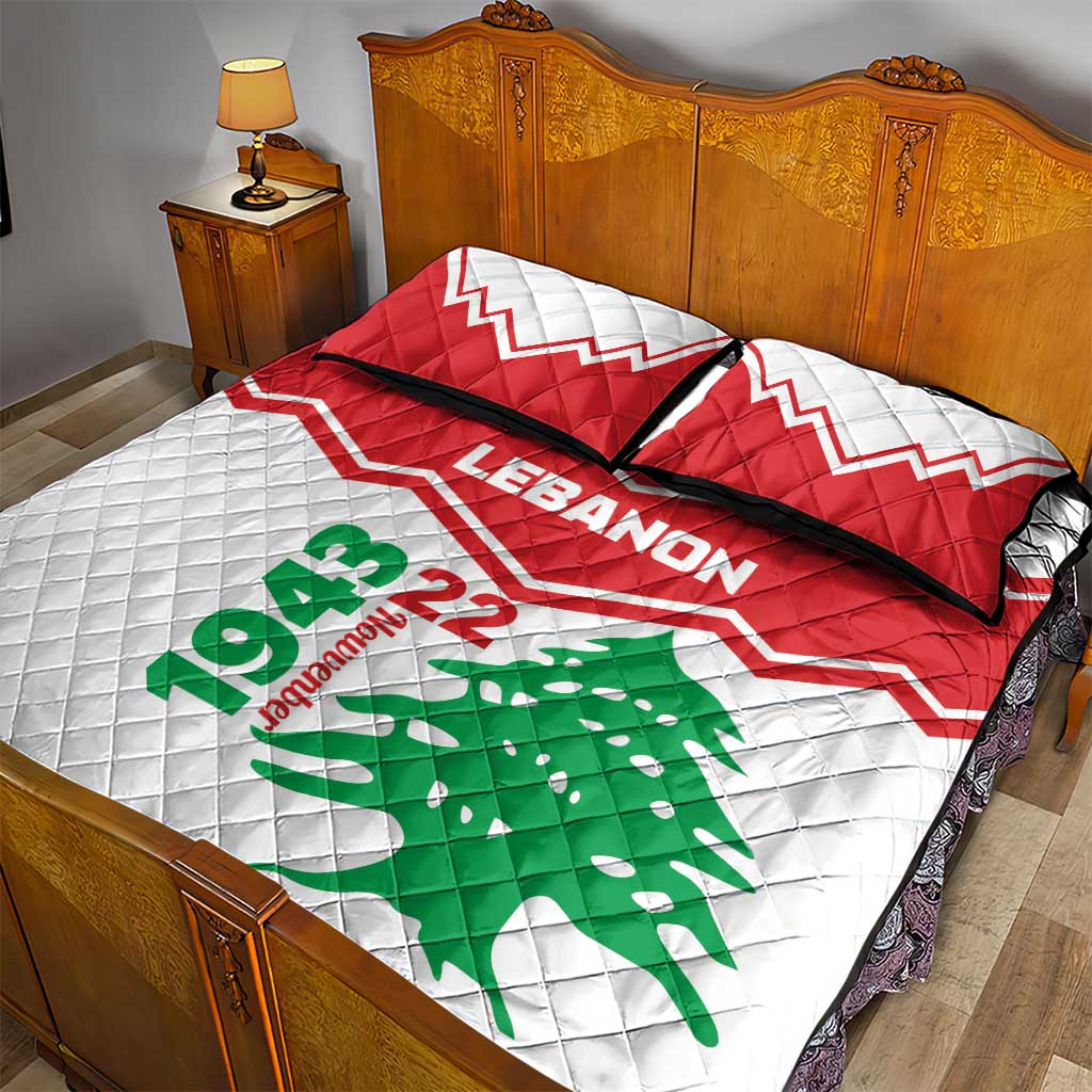 Lebanon Independence Day Quilt Bed Set Cedrus libani - Wonder Print Shop