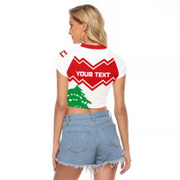 Personalized Lebanon Independence Day Raglan Cropped T Shirt Cedrus libani - Wonder Print Shop