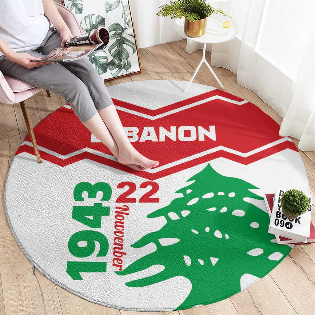 Lebanon Independence Day Round Carpet Cedrus libani