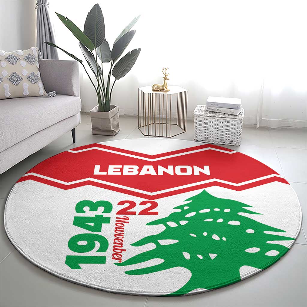 Lebanon Independence Day Round Carpet Cedrus libani