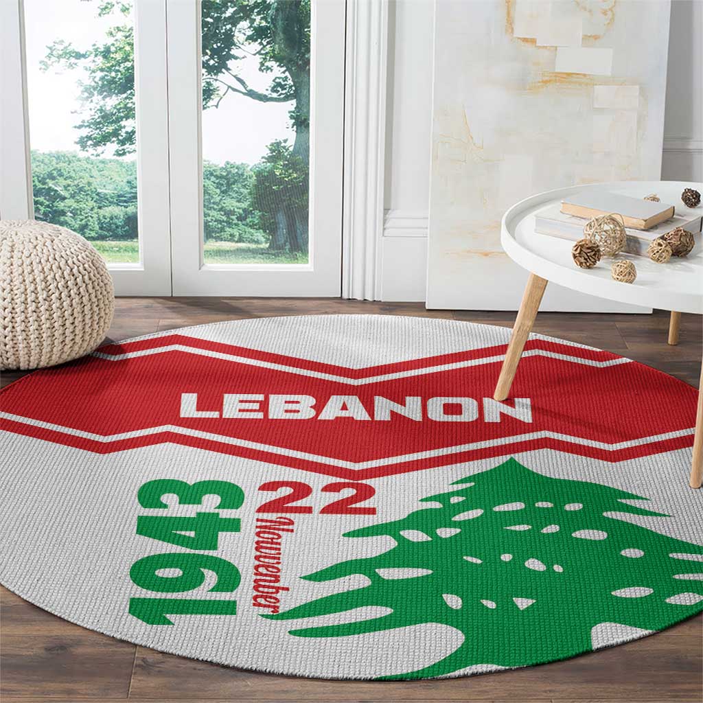 Lebanon Independence Day Round Carpet Cedrus libani