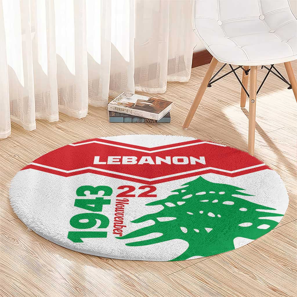 Lebanon Independence Day Round Carpet Cedrus libani