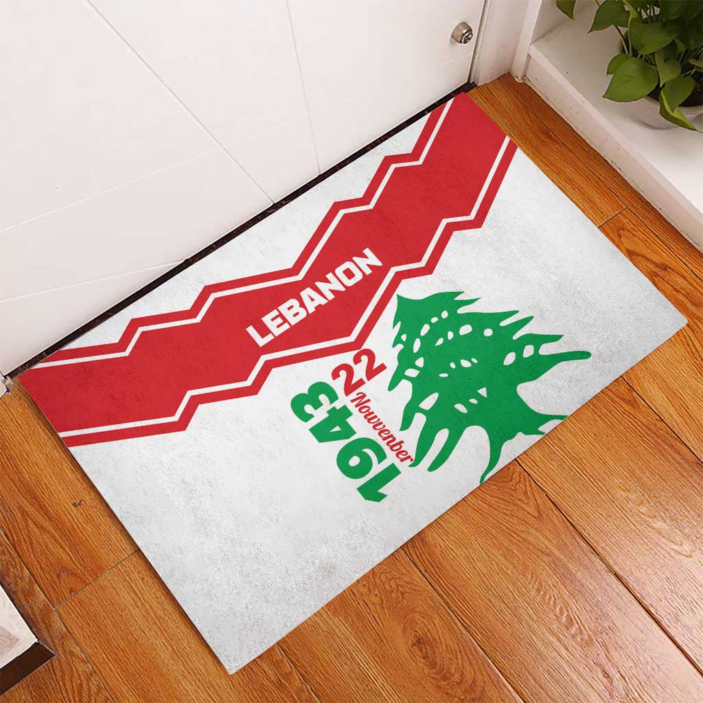 Lebanon Independence Day Rubber Doormat Cedrus libani - Wonder Print Shop