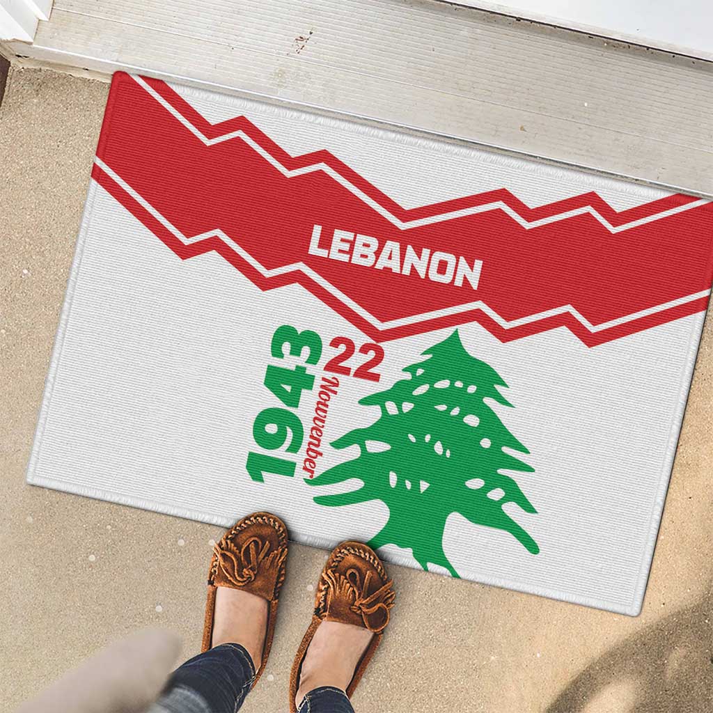 Lebanon Independence Day Rubber Doormat Cedrus libani - Wonder Print Shop