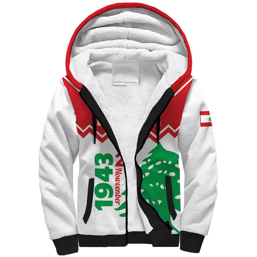 Personalized Lebanon Independence Day Sherpa Hoodie Cedrus libani - Wonder Print Shop