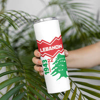Personalized Lebanon Independence Day Skinny Tumbler Cedrus libani - Wonder Print Shop