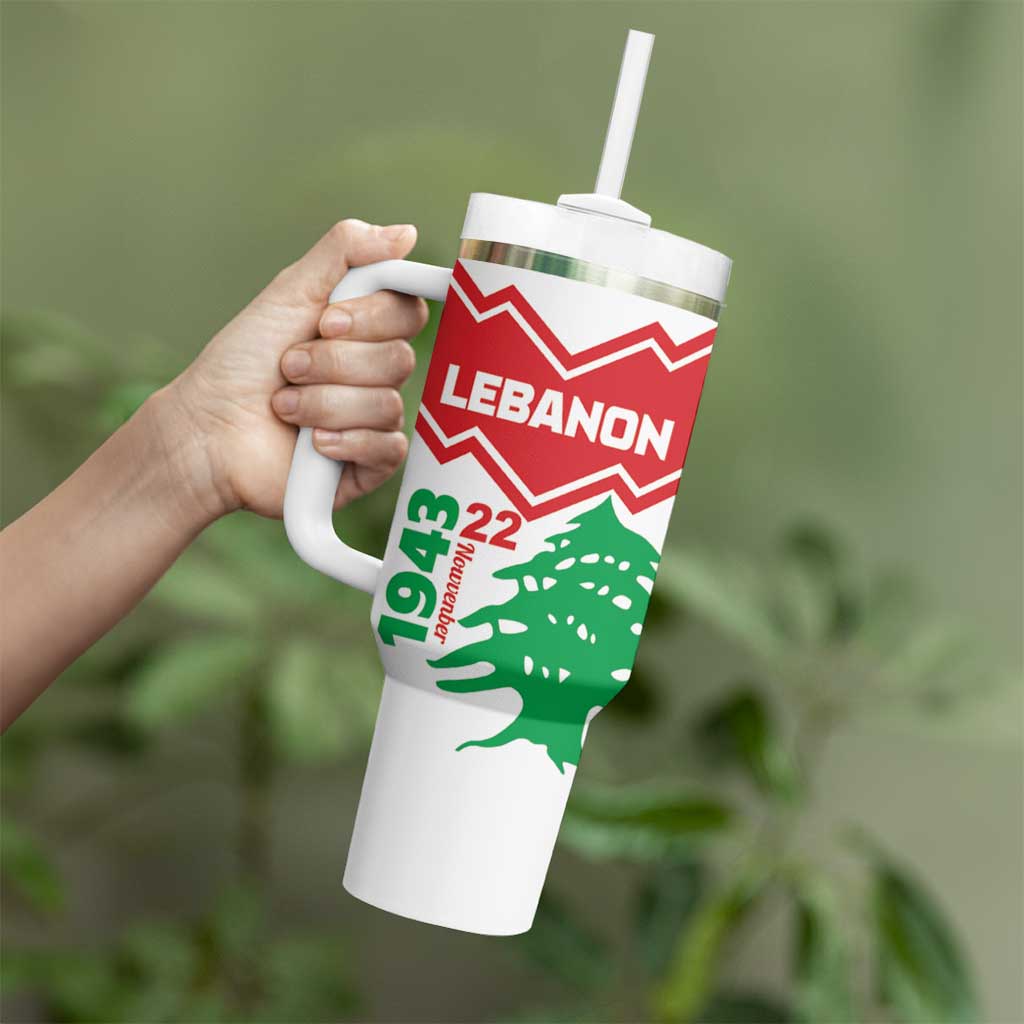 Personalized Lebanon Independence Day Tumbler With Handle Cedrus libani - Wonder Print Shop