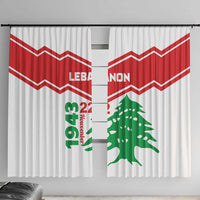 Lebanon Independence Day Window Curtain Cedrus libani - Wonder Print Shop