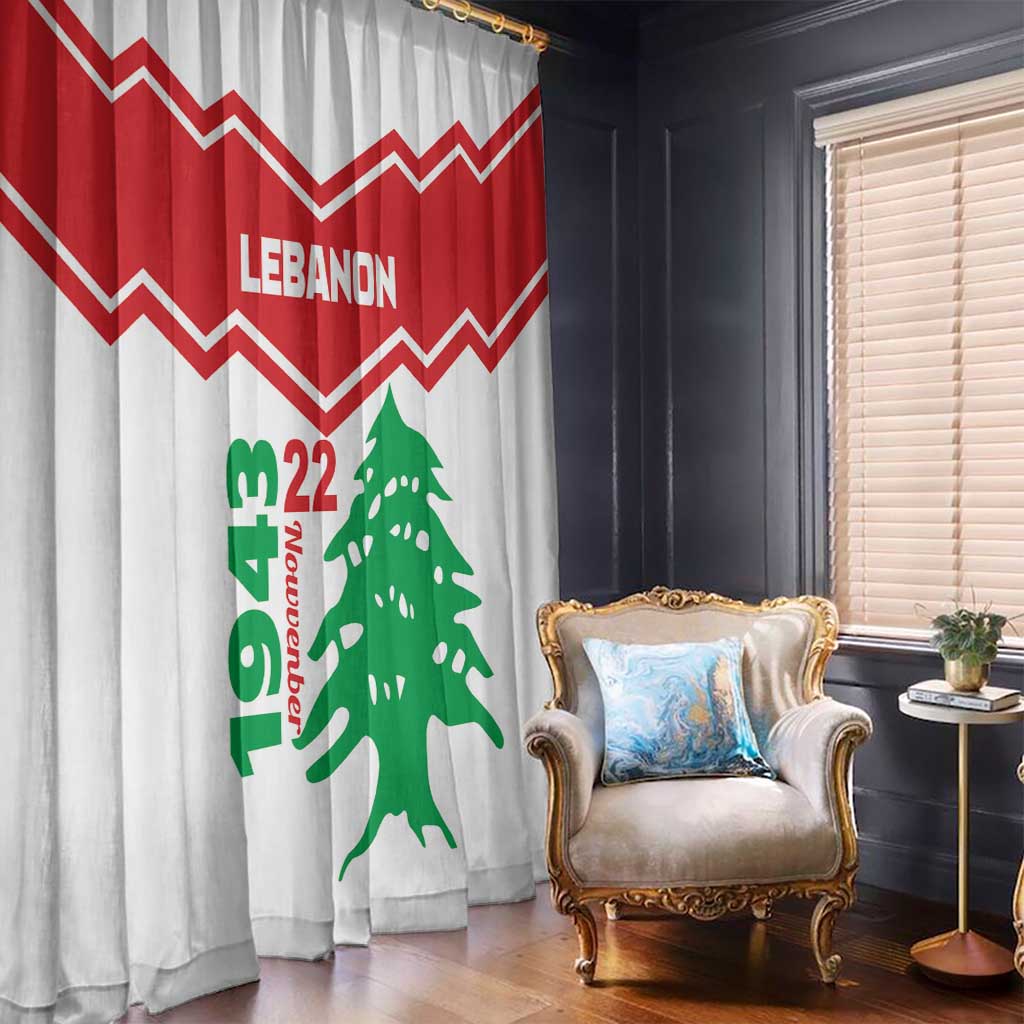 Lebanon Independence Day Window Curtain Cedrus libani - Wonder Print Shop